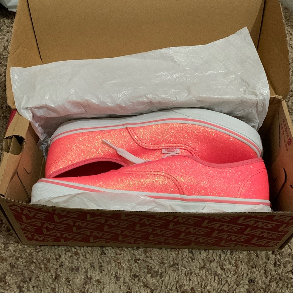 Neon pink sparkly Vans